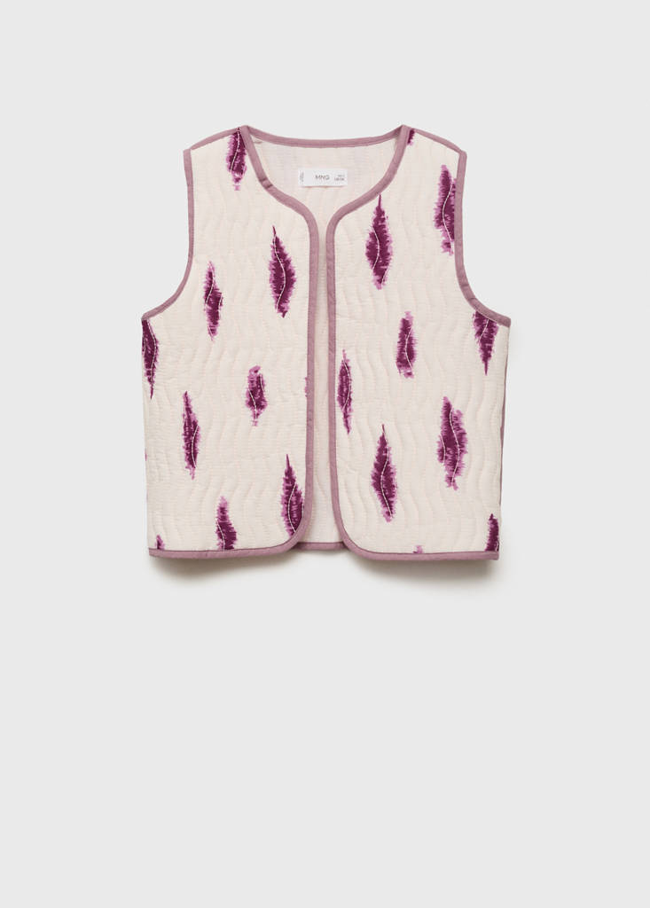 Printed quilted gilet — Pink