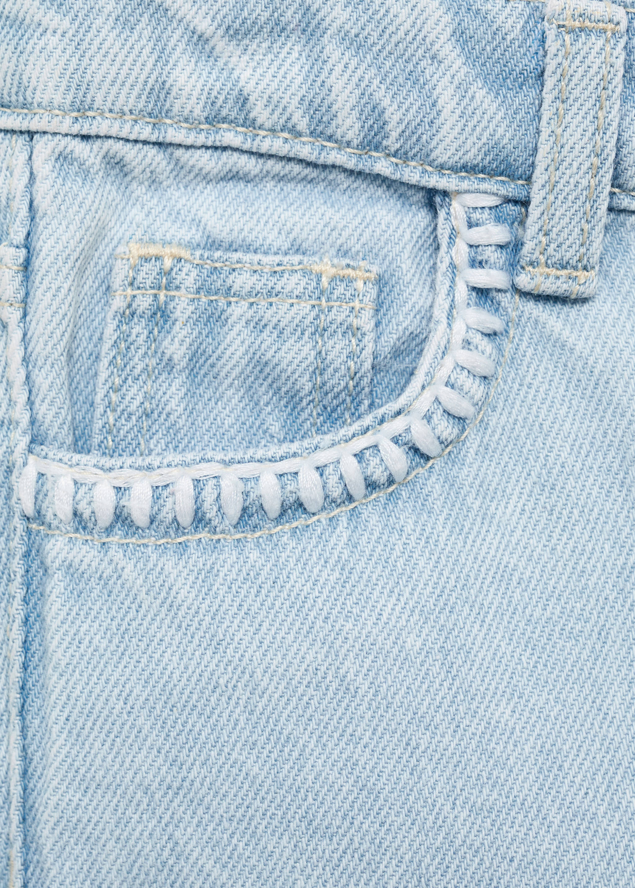 Embroidered culotte jeans - Details of the article 0