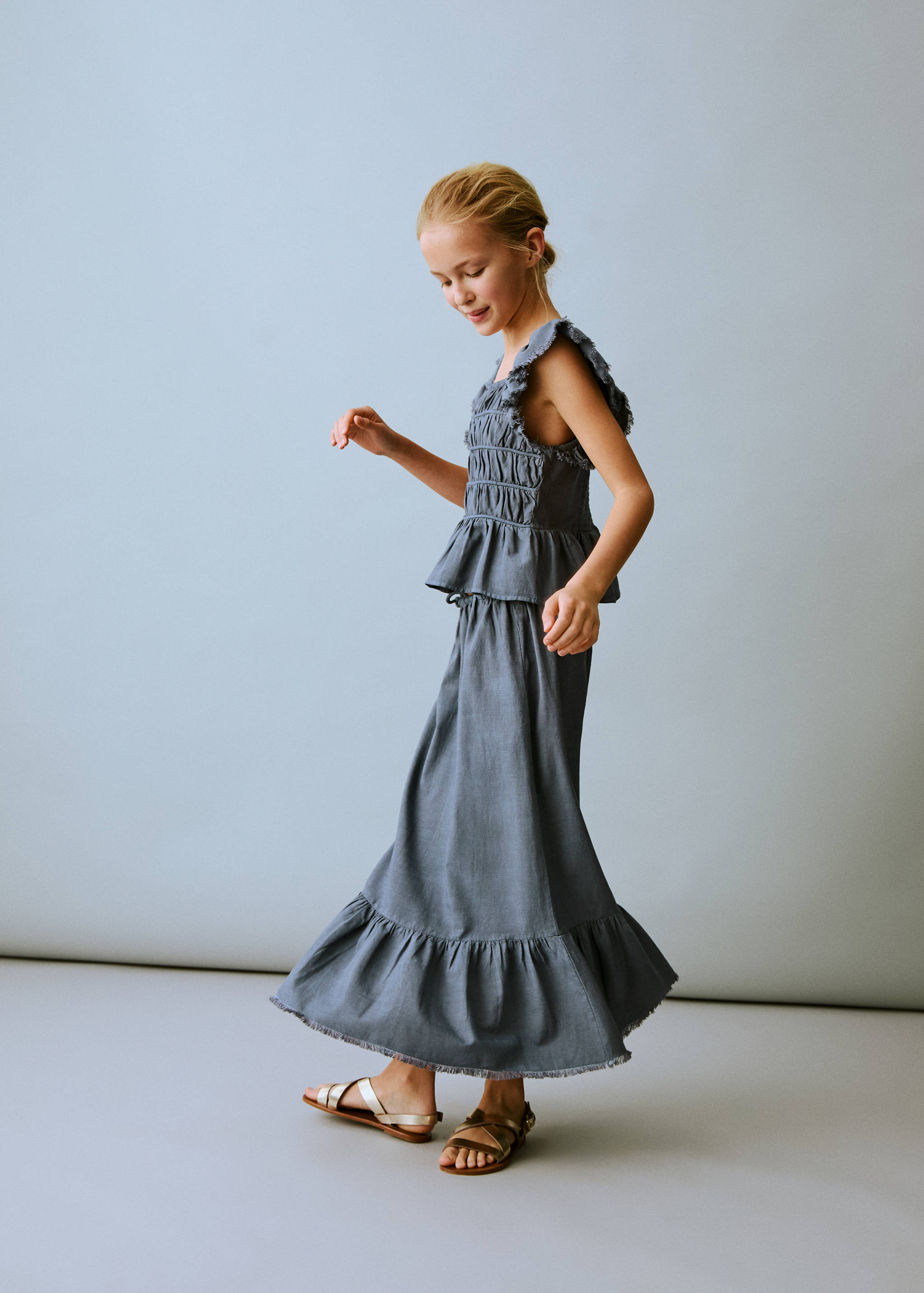 Ruched blouse with ruffles - General plane
