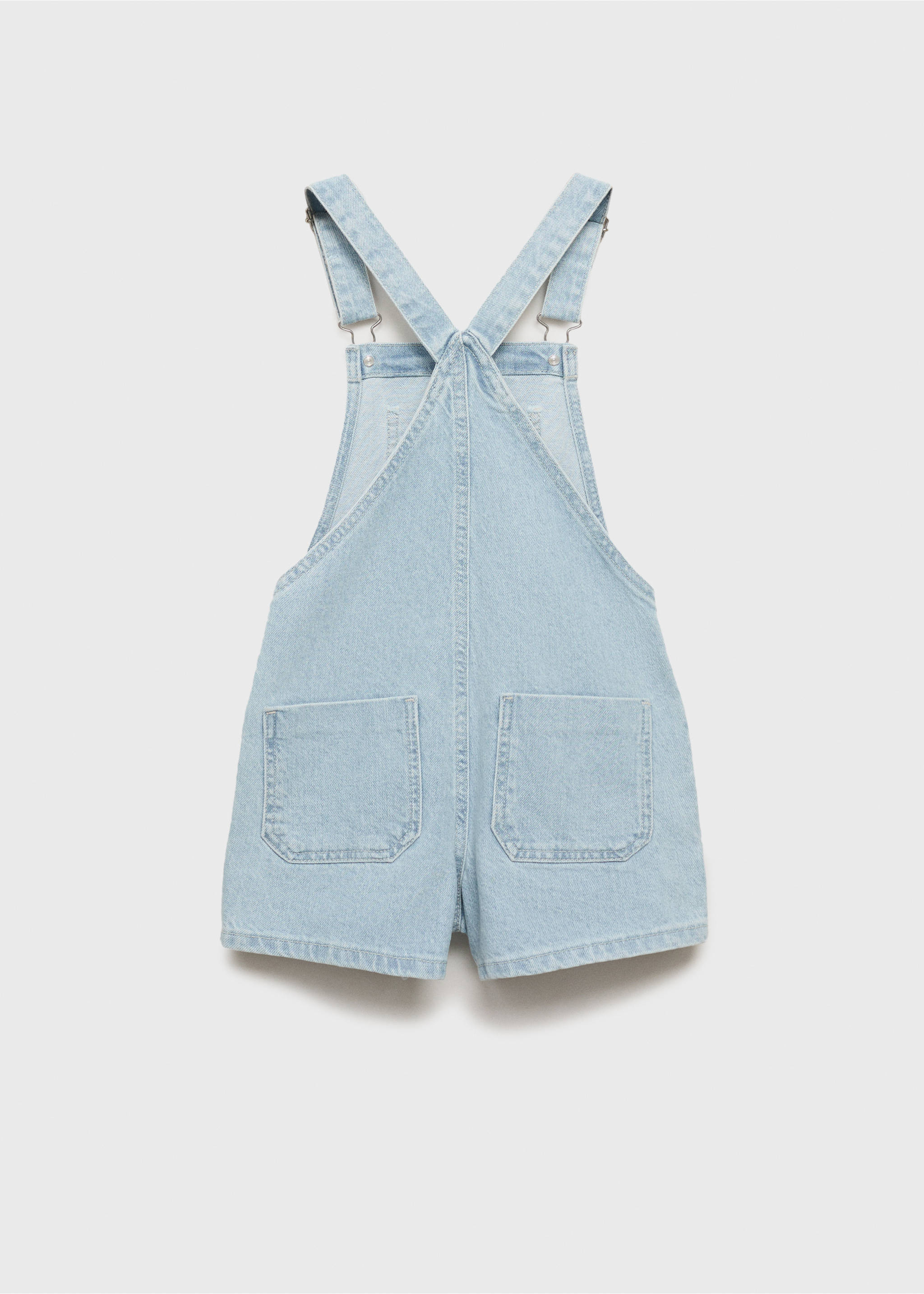 Short denim dungarees - Reverse of the article, Light Blue. Ref: 87087701-00.