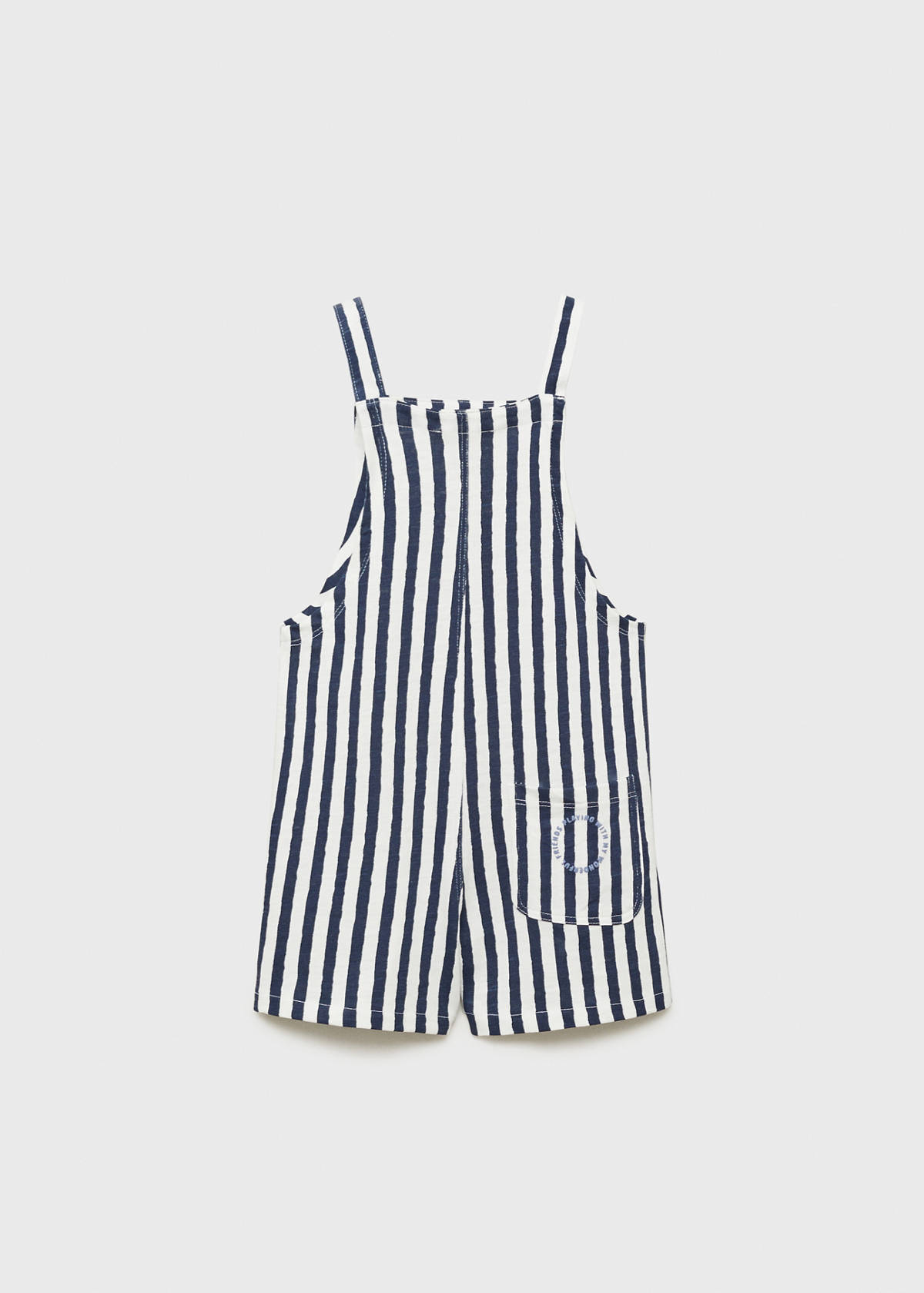 Striped short dungarees — Navy