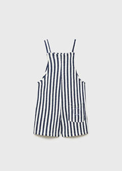 Striped short dungarees — Navy 4
