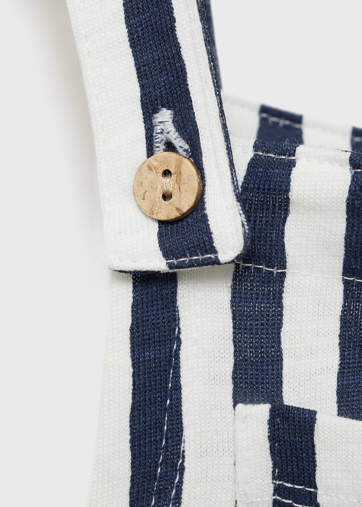 Striped short dungarees — Navy