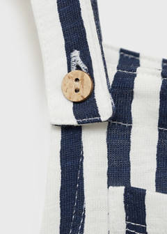 Striped short dungarees — Navy 3