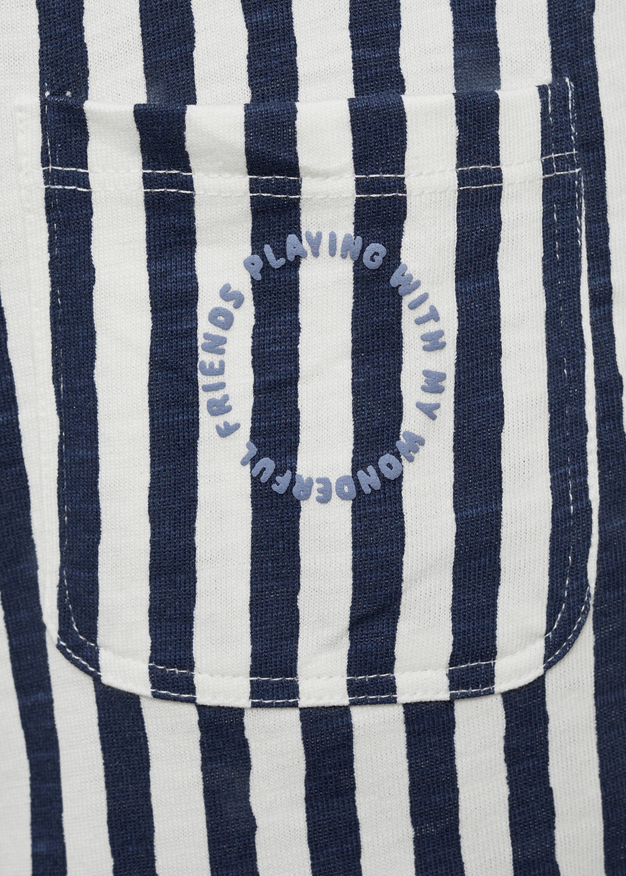 Striped short dungarees - Details of the article 0