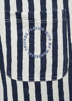 Striped short dungarees — Navy 5