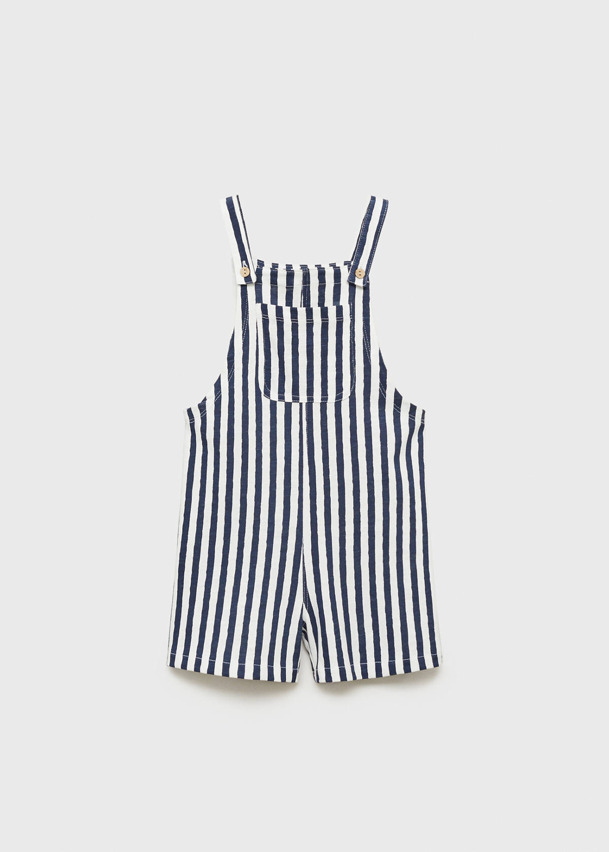 Striped short dungarees — Navy