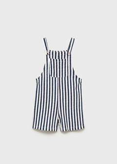 Striped short dungarees — Navy 2