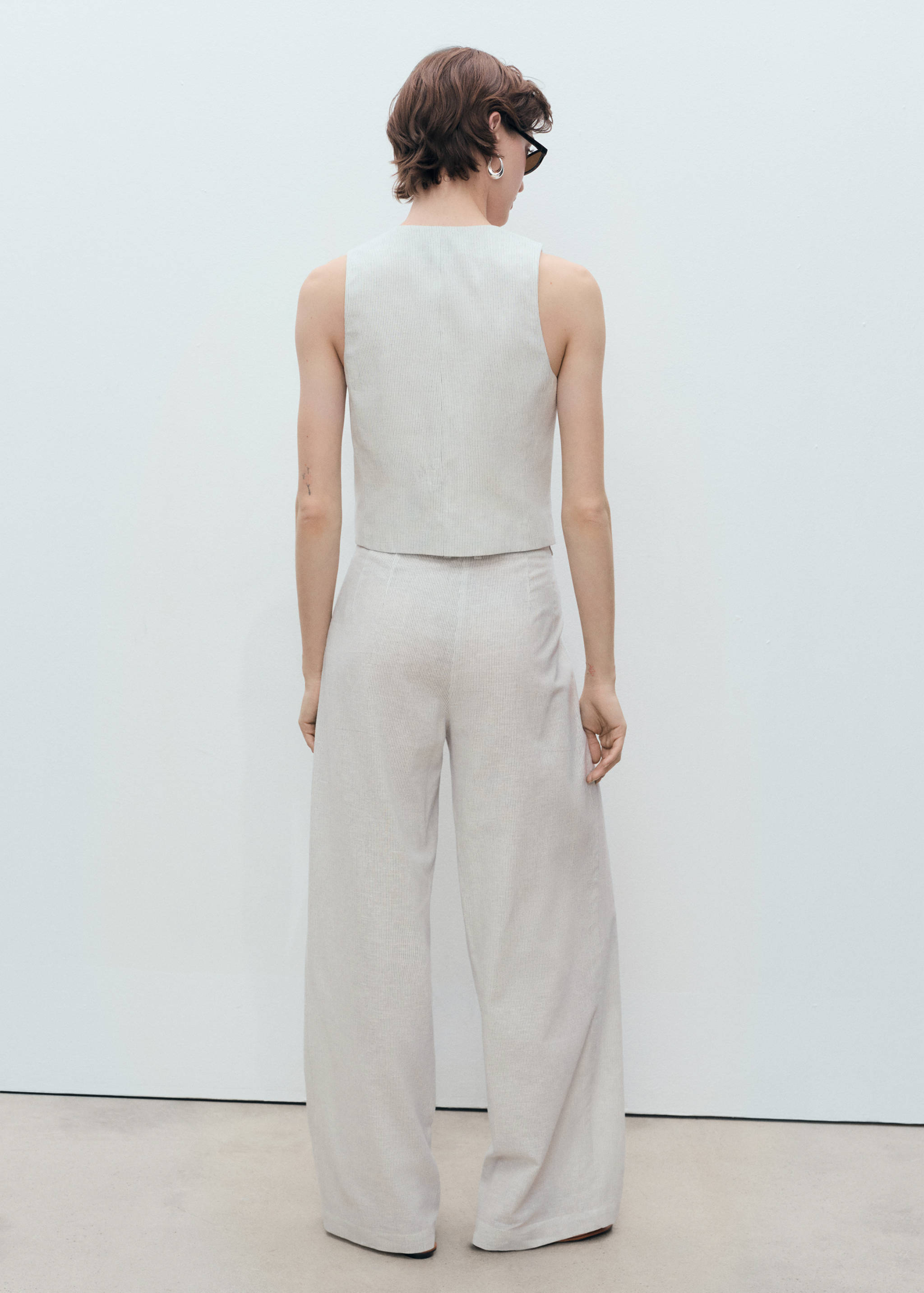 Colete de fato de mistura de linho - Verso do artigo