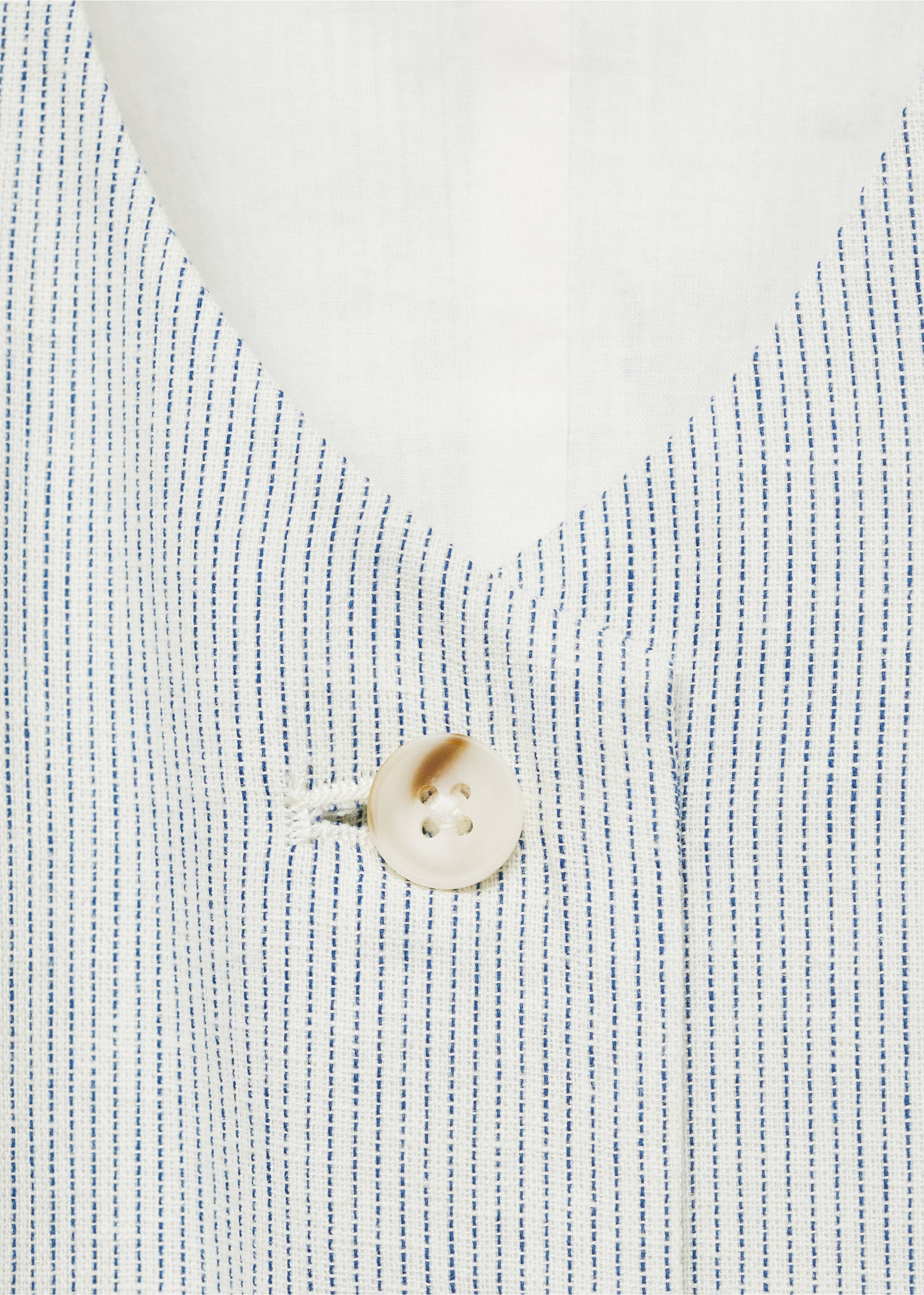 Linen-blend suit waistcoat - Details of the article 8, Ecru. Ref: 87087704-00.