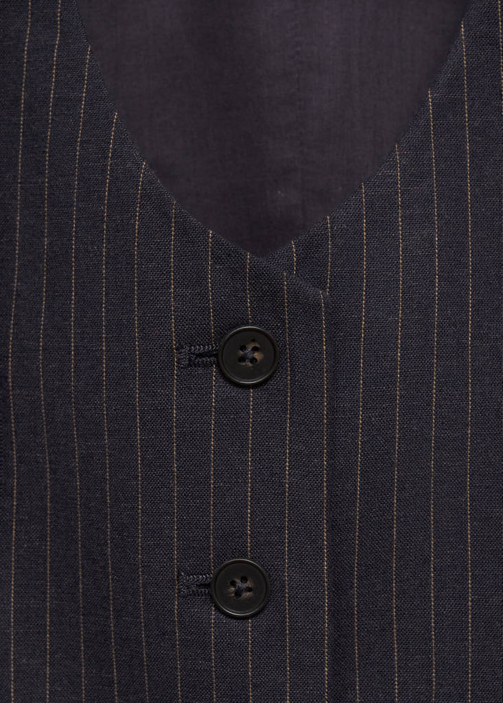Linen-blend suit waistcoat — Navy