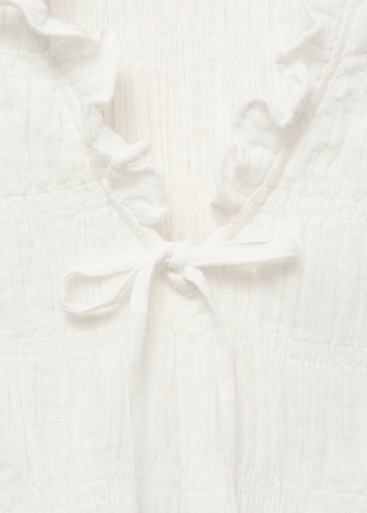 Ruffled gathered blouse — Off White