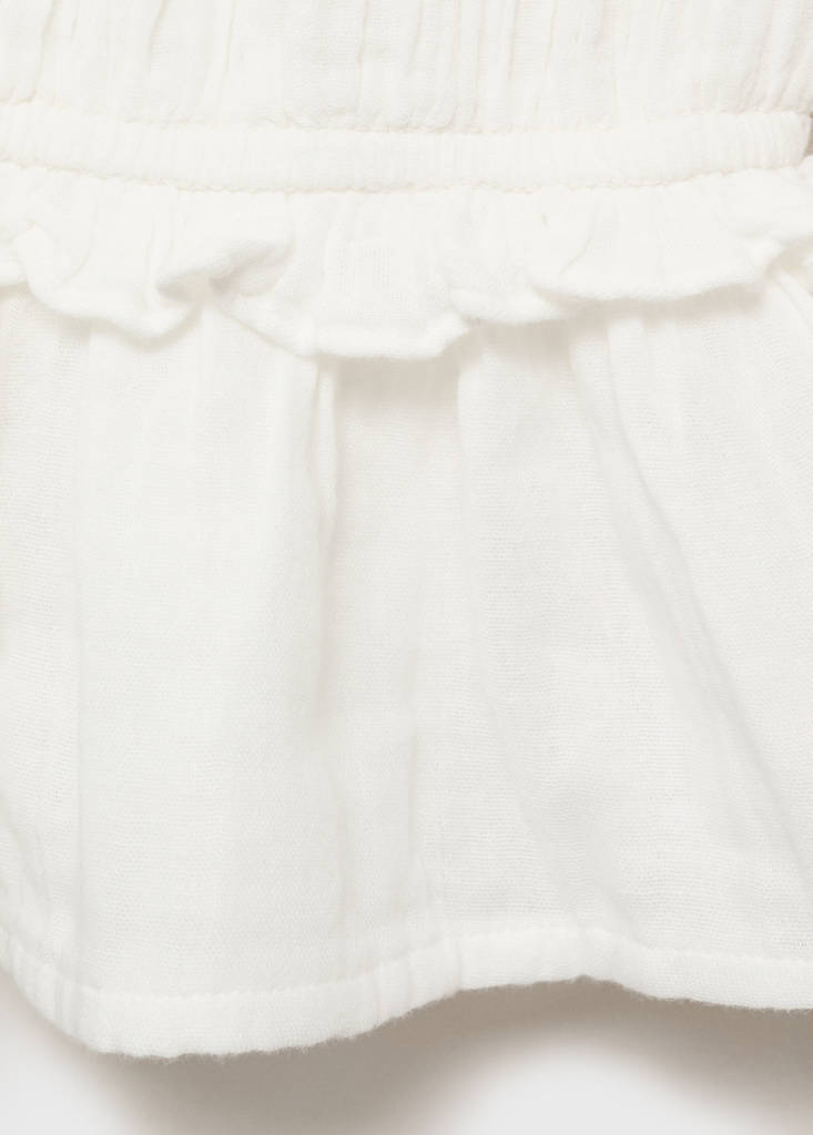 Ruffled gathered blouse — Off White