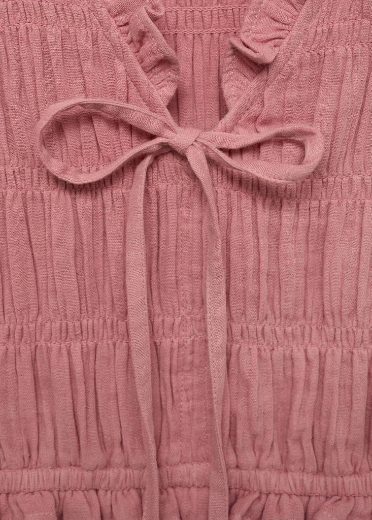 Ruffled gathered blouse — Pale Pink