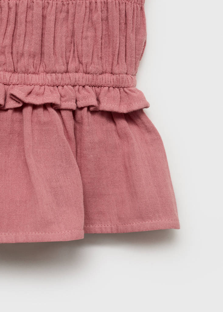 Ruffled gathered blouse — Pale Pink