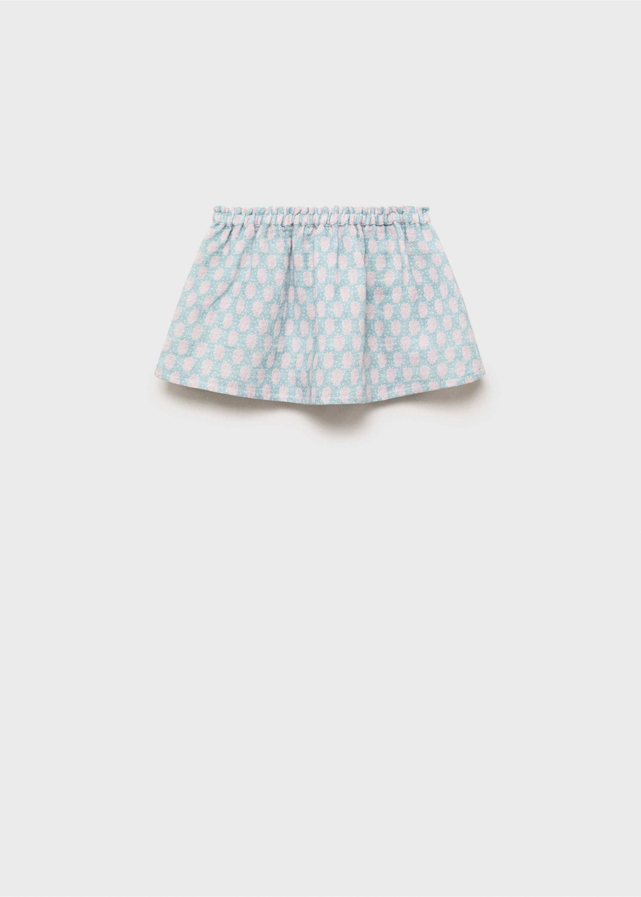 Flared printed skirt - Reverse of the article, Aqua Green. Ref: 87087709-00.