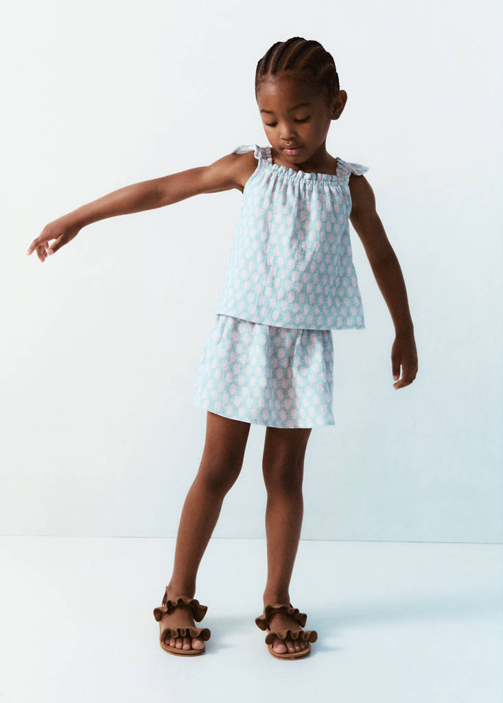 Flared printed skirt — Aqua Green