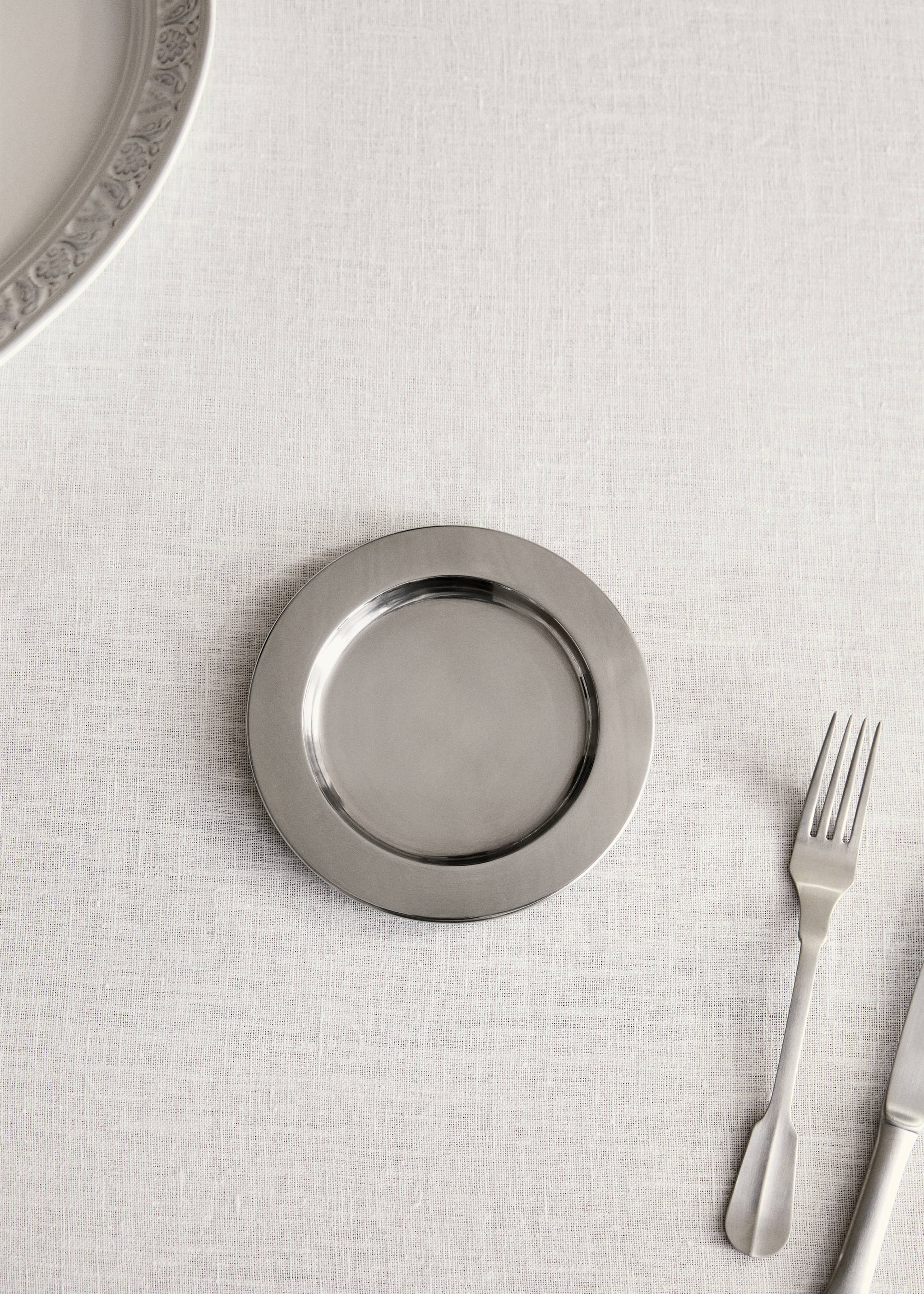 Stainless steel bread platter - General plane