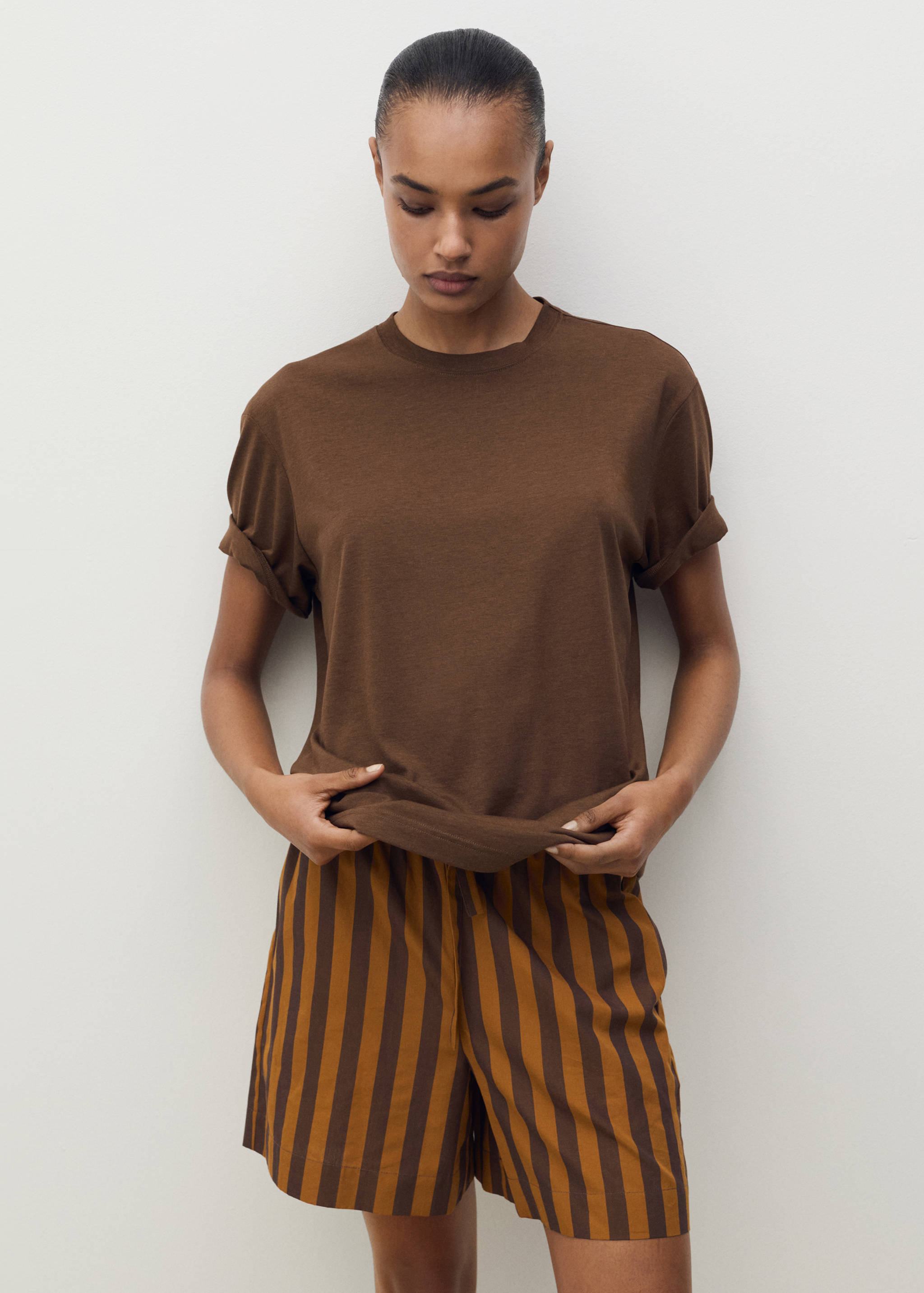 Short-sleeved lyocell t-shirt - Medium plane