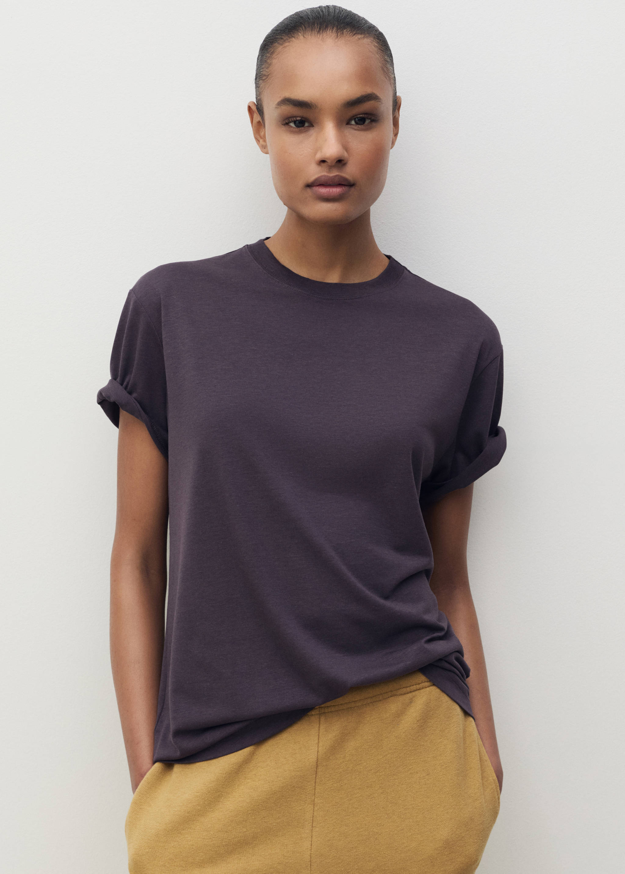 Short-sleeved lyocell t-shirt - Medium plane