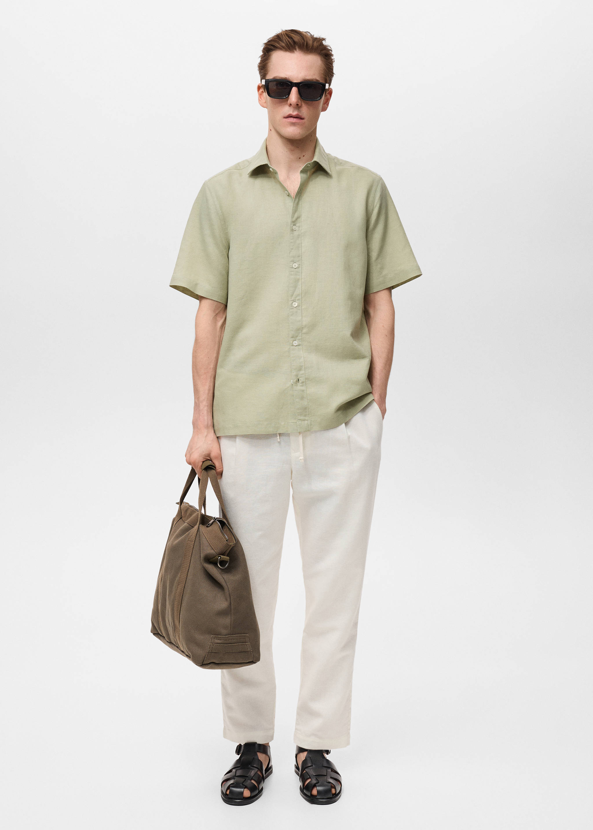 Chemise lin manches courtes - Plan général