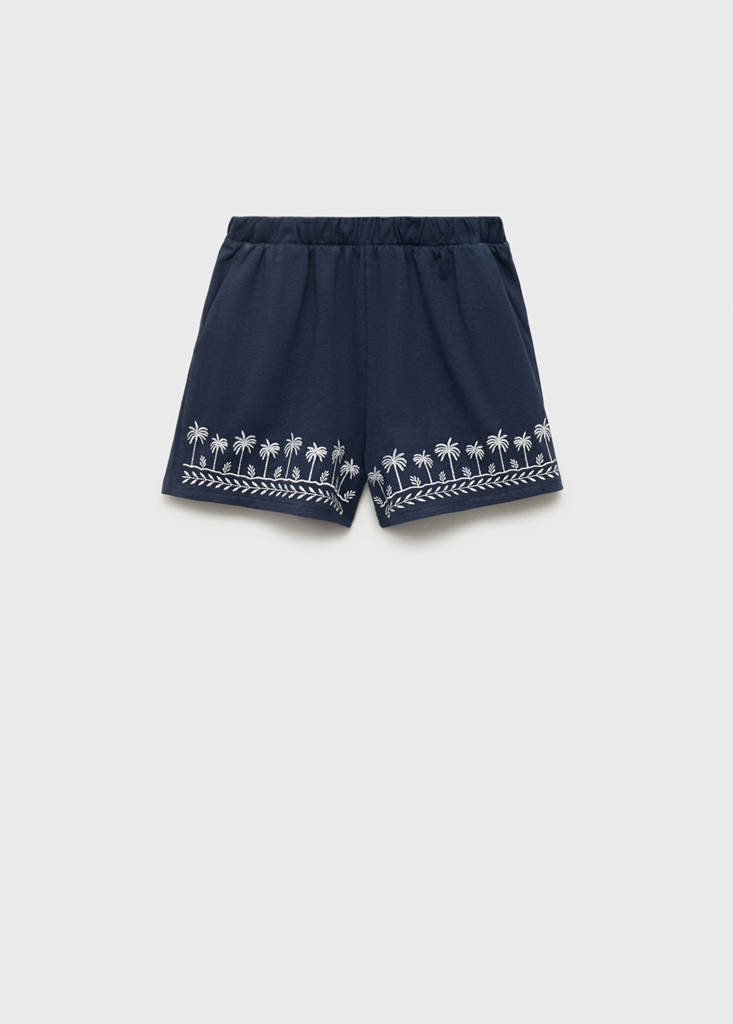 Shorts with embroidered detail — Dark Navy
