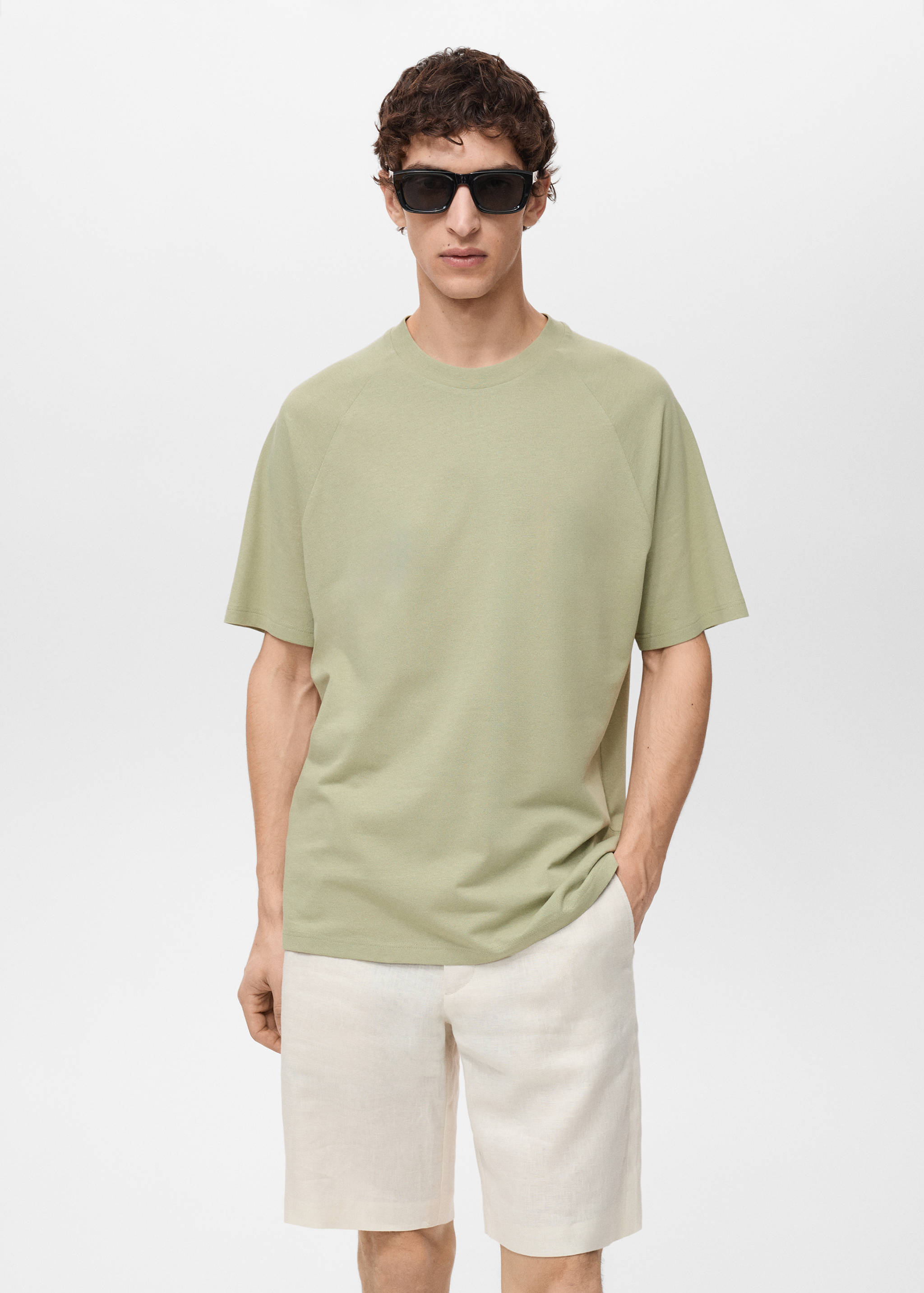 Relaxed fit cotton t-shirt - Medium plane