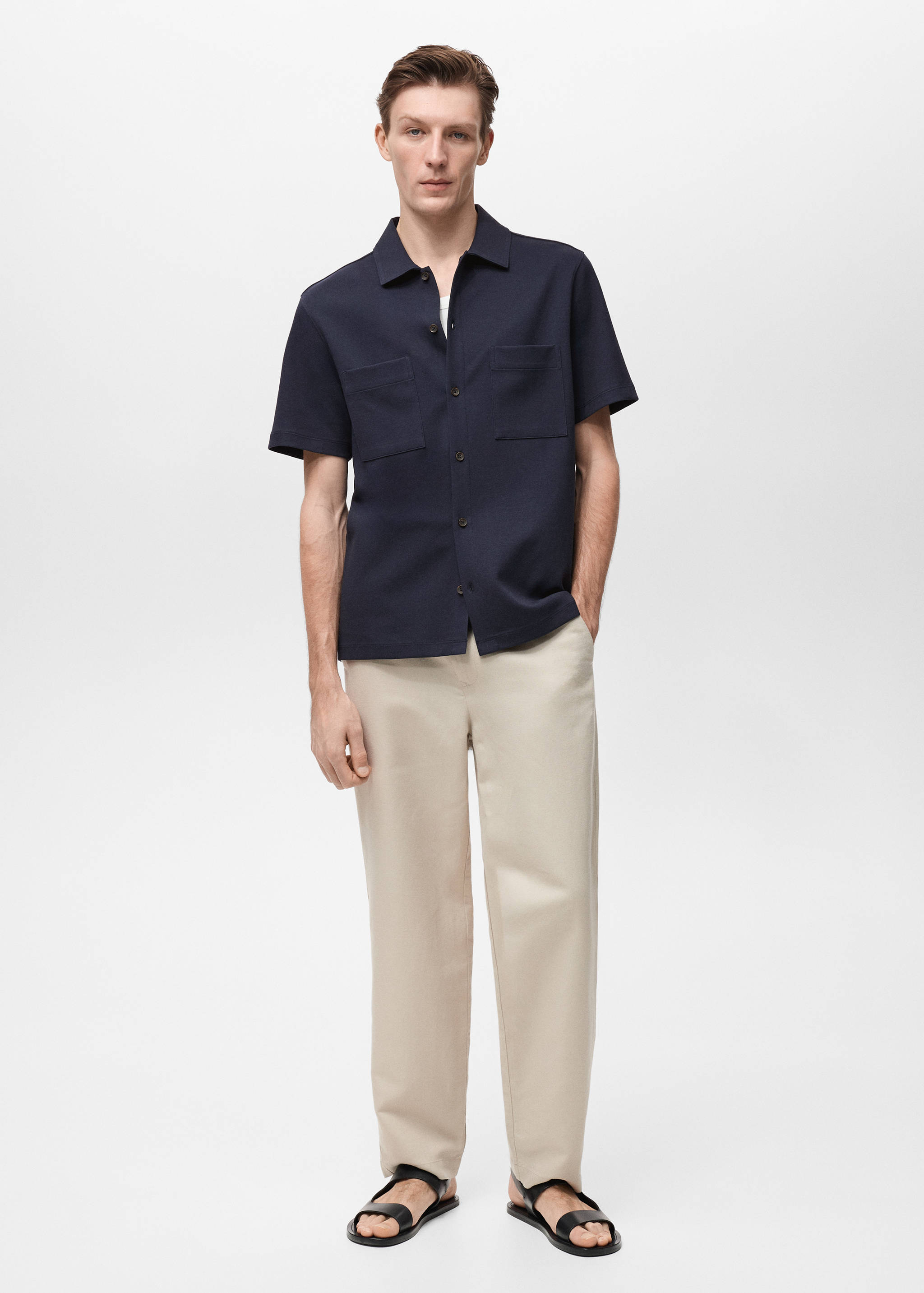 Chest-pocket cotton shirt - General plane