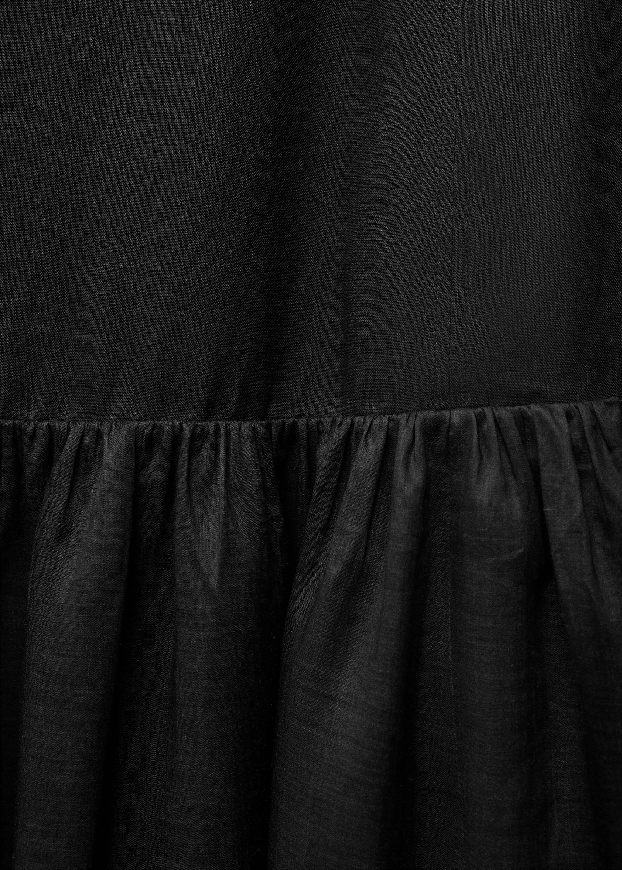 Λινό μακρύ φόρεμα με φάσα με σούρα - Λεπτομέρεια του προϊόντος 8