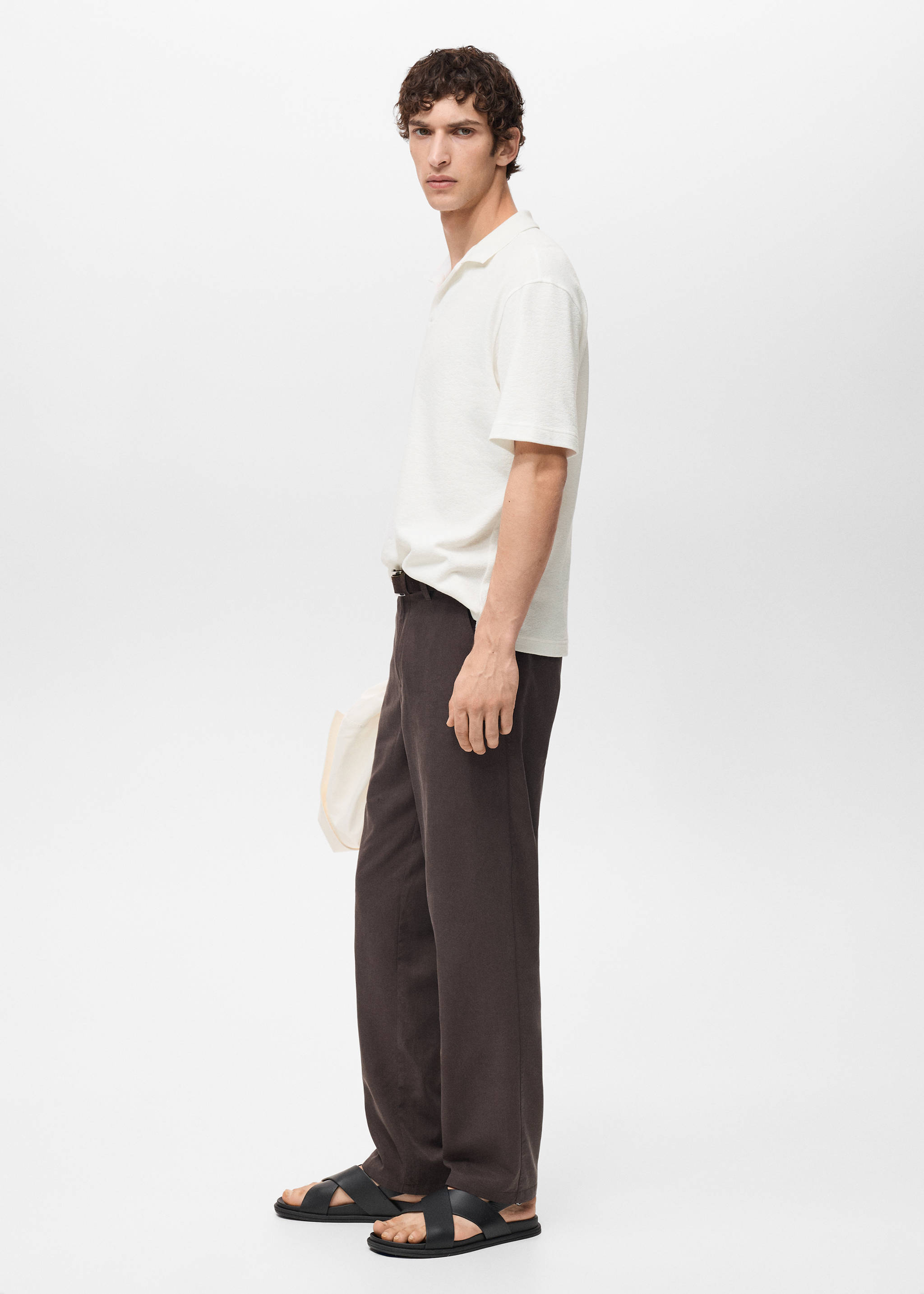 Хлопковое фактурное поло relaxed fit - Деталь изделия 2