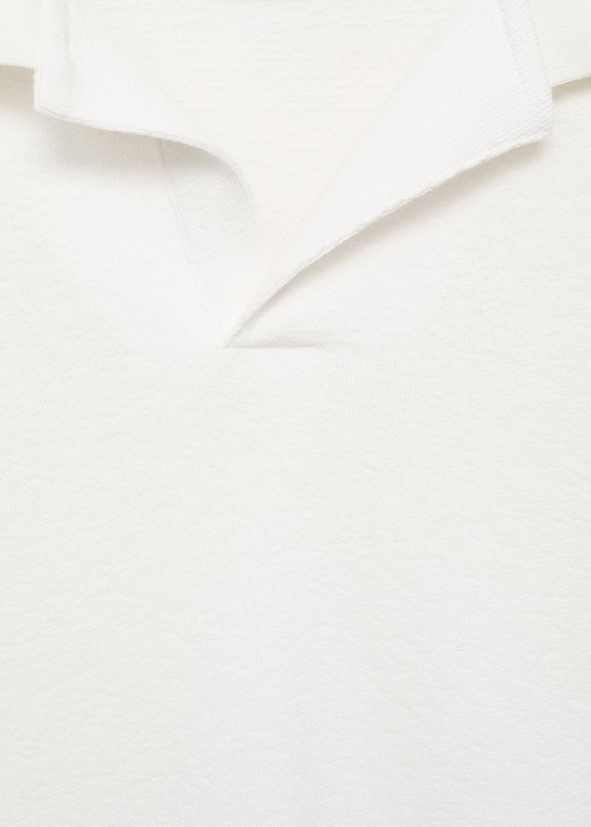 Textured cotton relaxed-fit polo shirt — Ecru