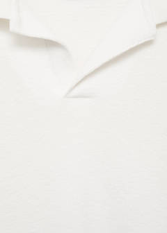 Textured cotton relaxed-fit polo shirt — Ecru 7