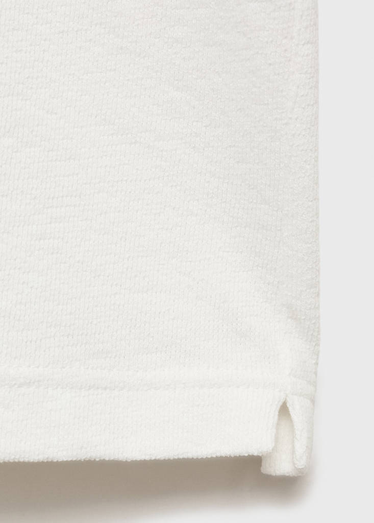 Textured cotton relaxed-fit polo shirt — Ecru