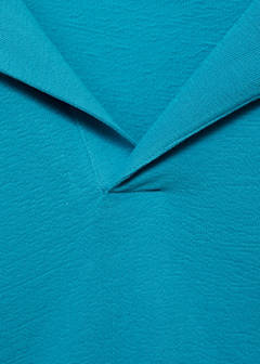 Textured cotton relaxed-fit polo shirt — Turquoise 7