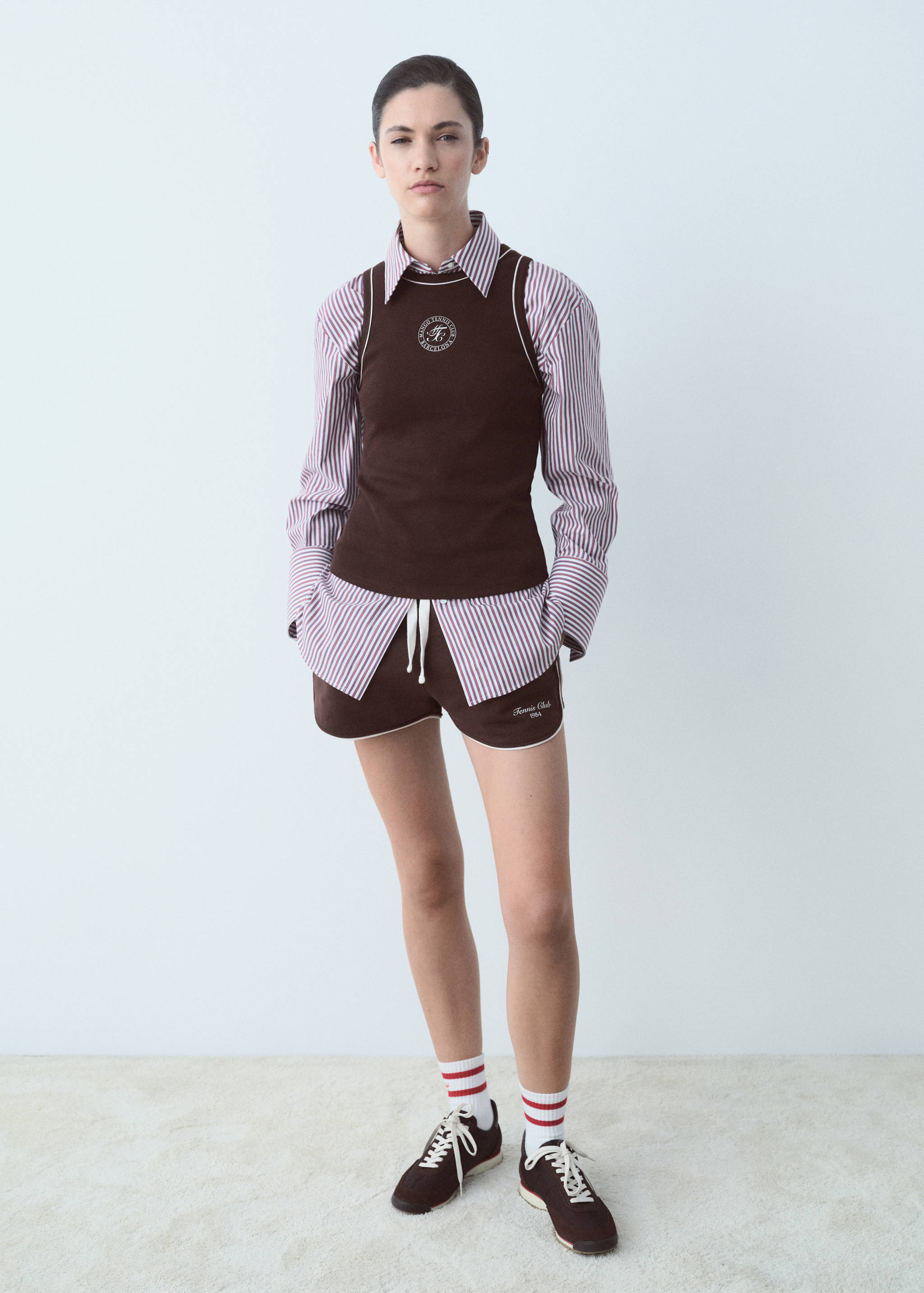 Shorts algodón mensaje estampado - Plano general