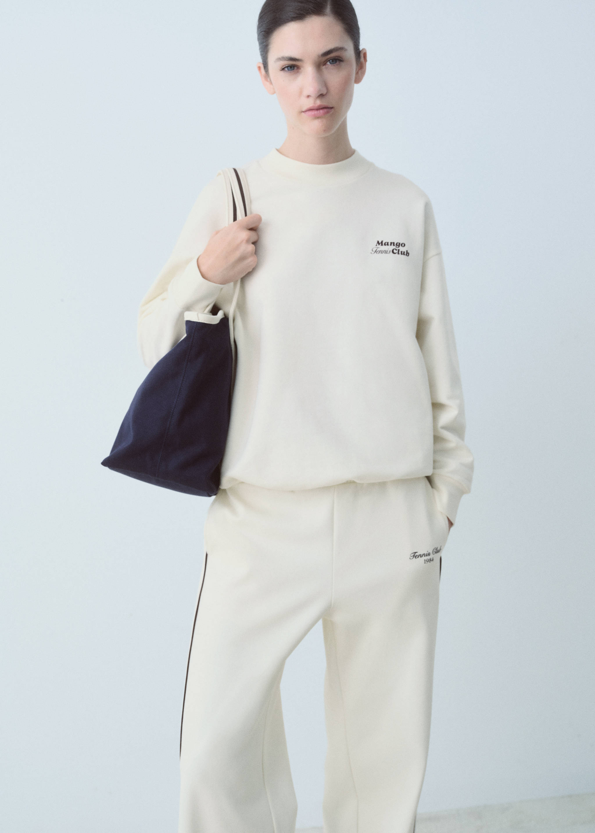 Sweat-shirt coton message imprimé - Plan moyen