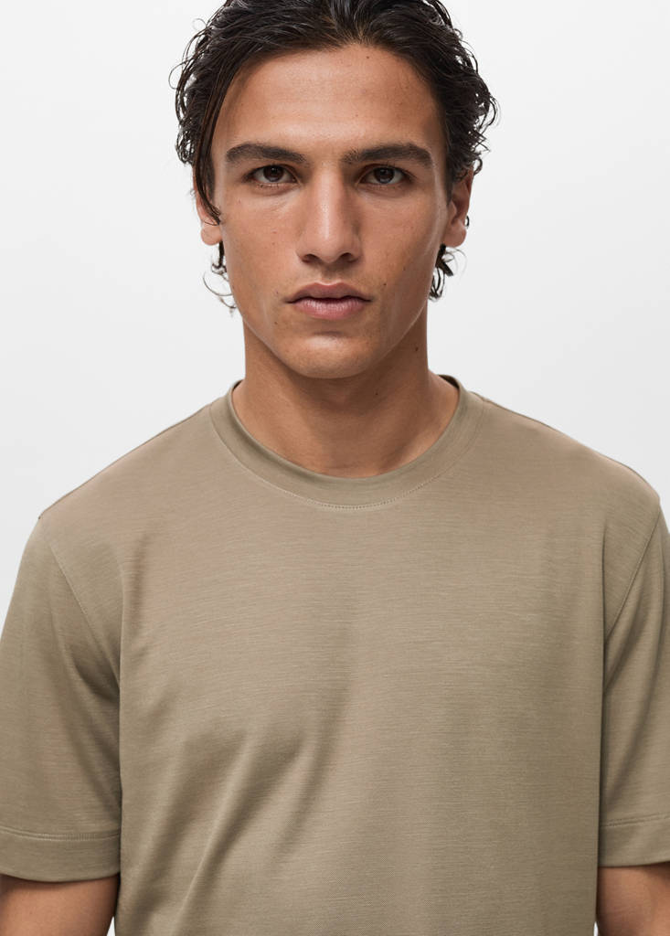 Short-sleeved lyocell t-shirt — Mink Grey