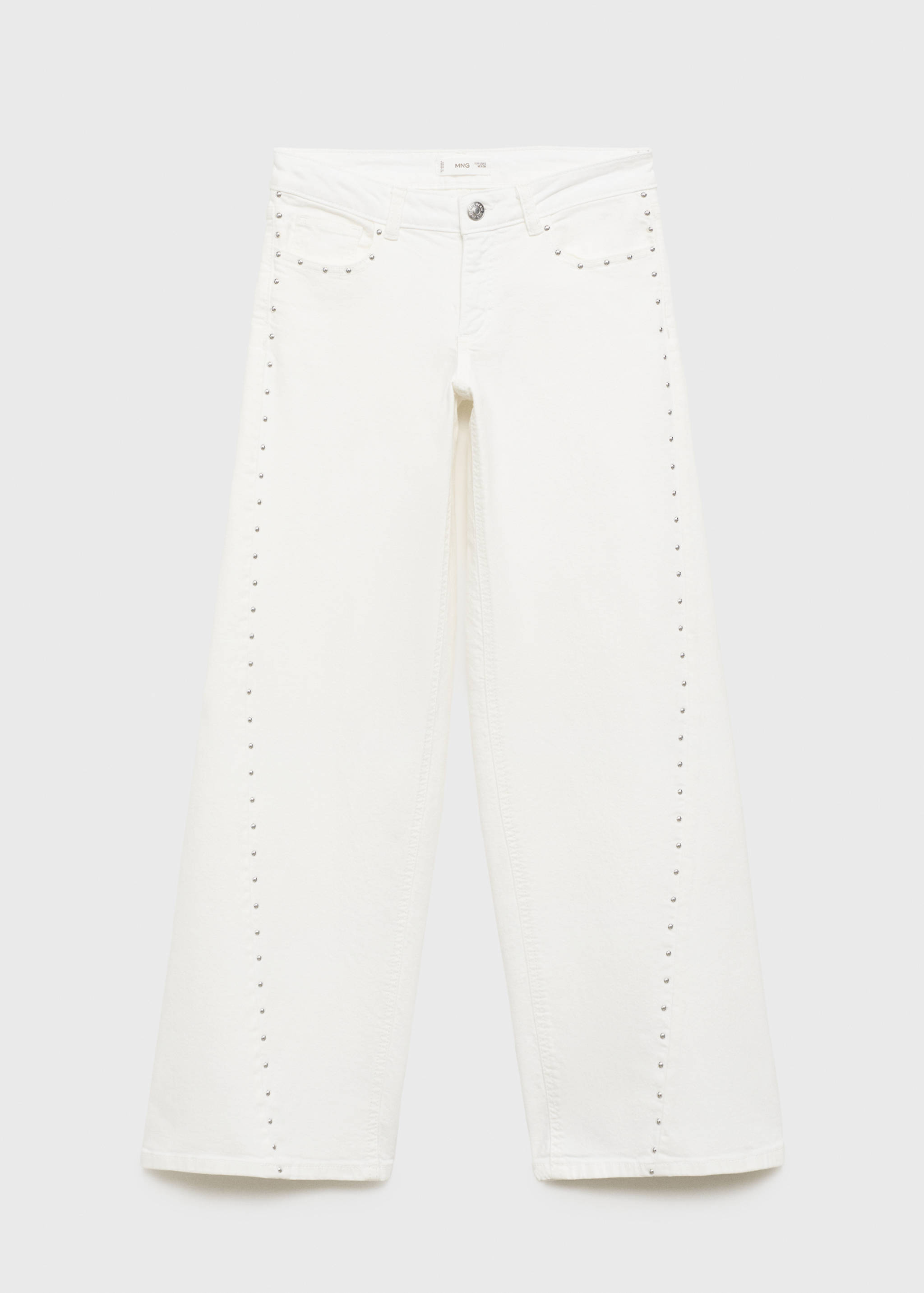 Calças de ganga de cintura baixa com tachas - Artigo sem modelo