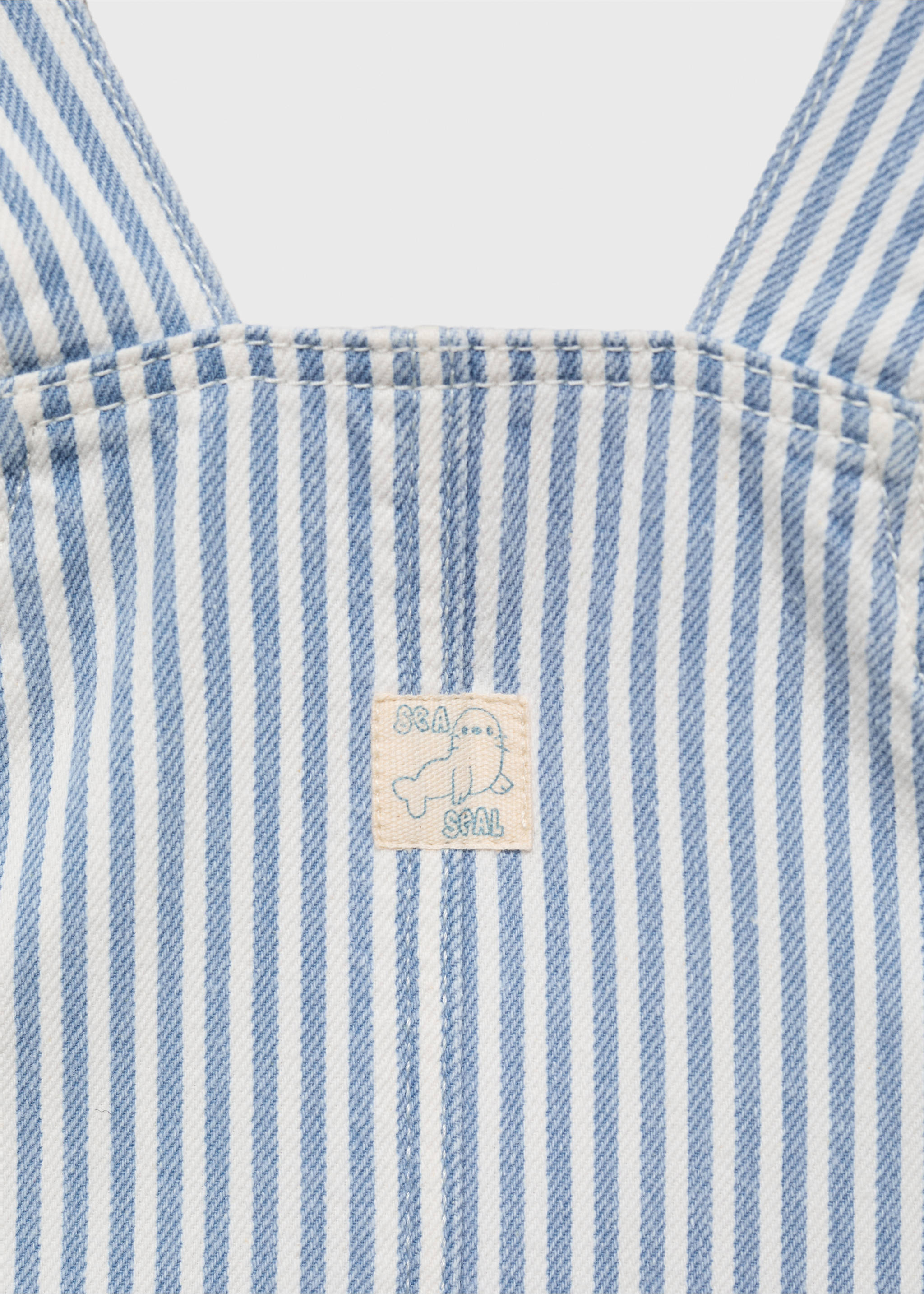Peto denim rayas - Detalle del artículo 0, Azul medio. Ref: 87088265-00.