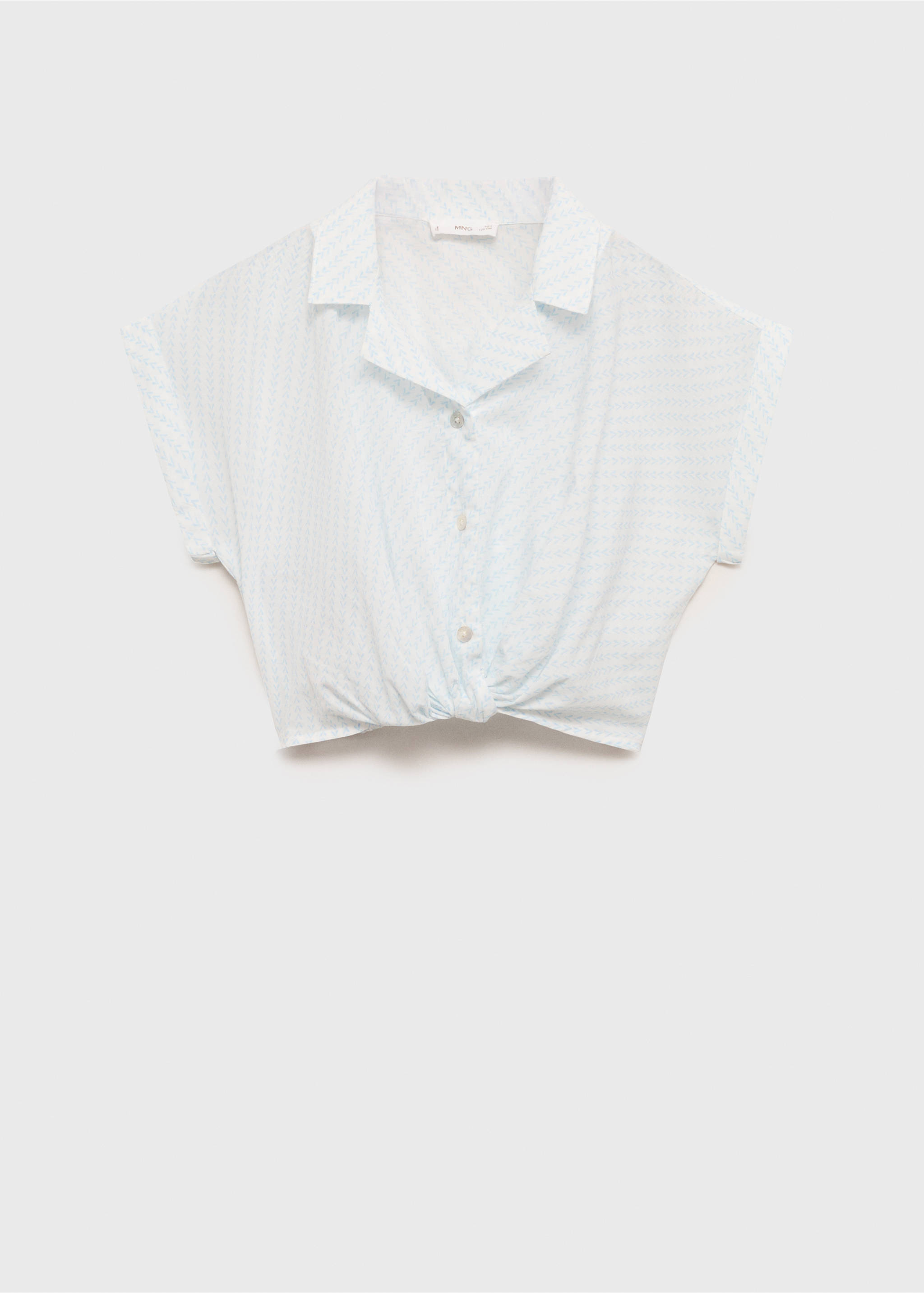 Crop knot blouse - Article without model, Sky Blue. Ref: 87088267-00.