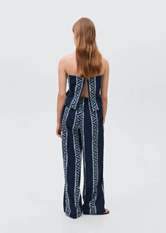 Embroidered straight-fit trousers — Navy 8