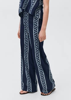Embroidered straight-fit trousers — Navy 5