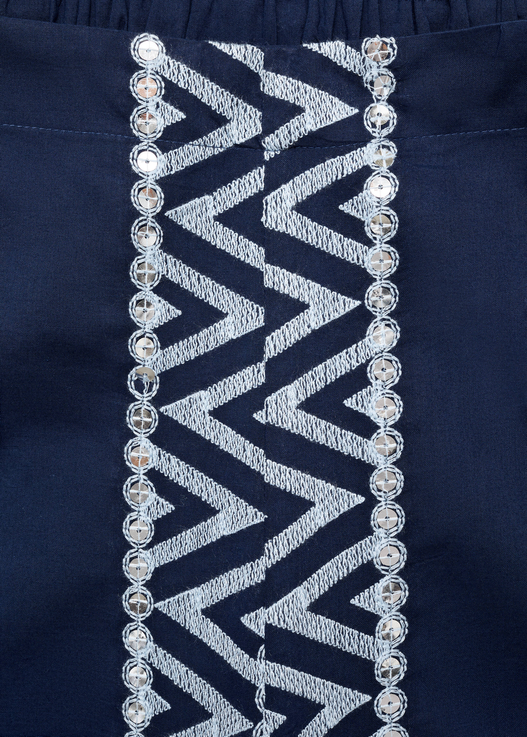 Embroidered straight-fit pants - Details of the article 8