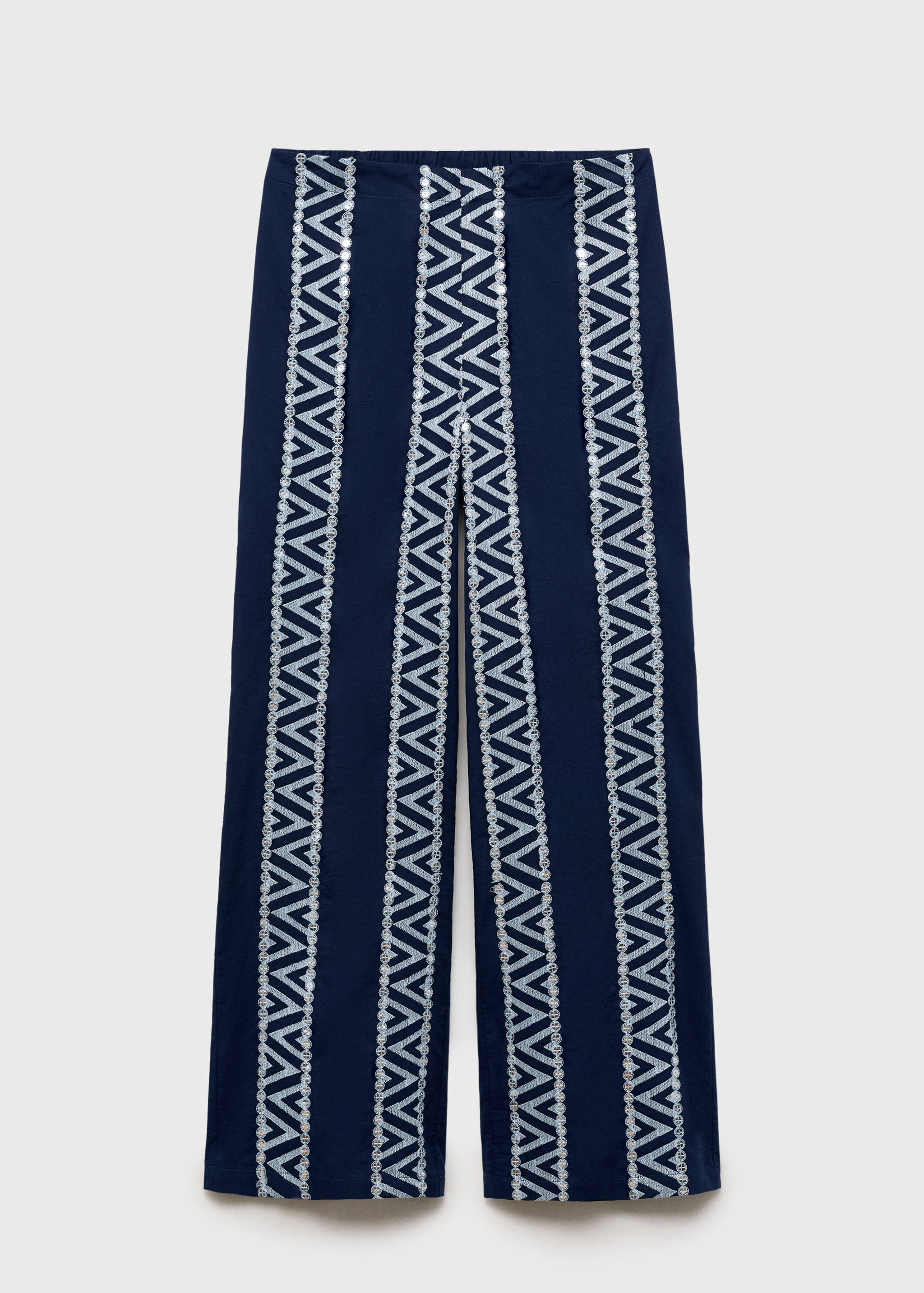 Embroidered straight-fit pants - Article without model