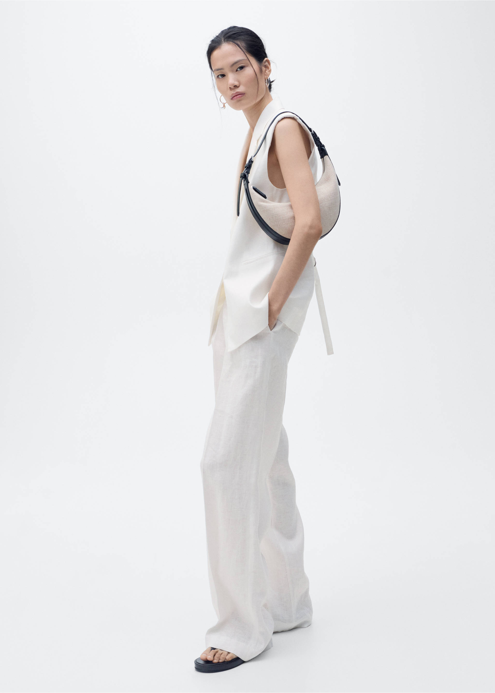 Linen suit waistcoat - General plane, Off White. Ref: 87088639-00.