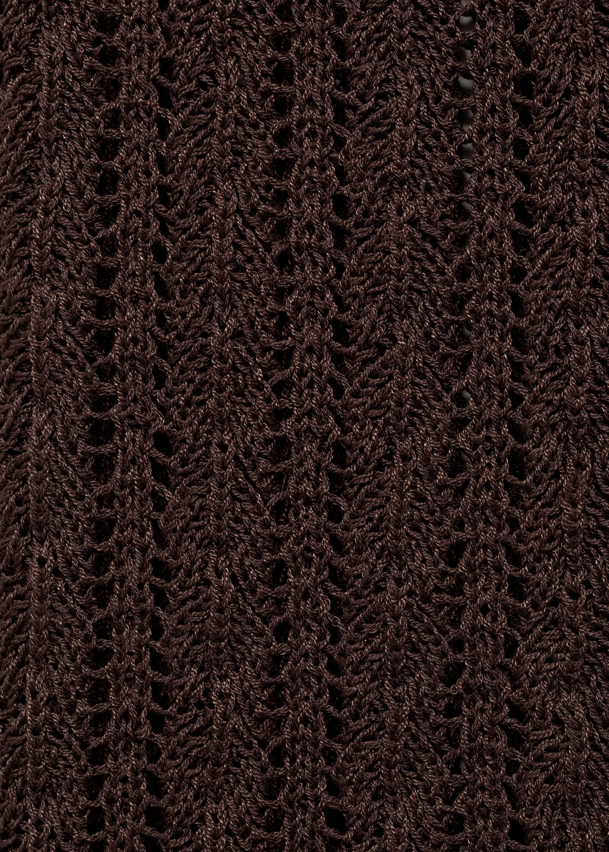 Openwork knitted waistcoat with bow closure — Chocolate