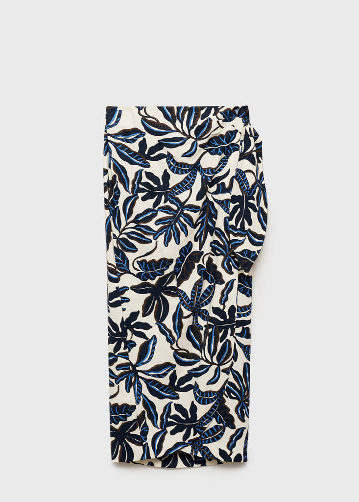 Linen skirt with knot detail — Ecru