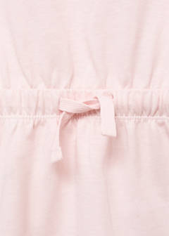 Adjustable drawstring cotton dress — Pink 2
