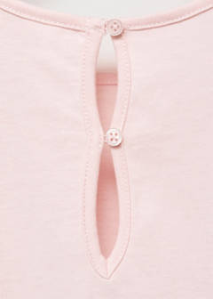 Adjustable drawstring cotton dress — Pink 4