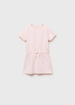 Adjustable drawstring cotton dress — Pink 1